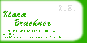 klara bruckner business card